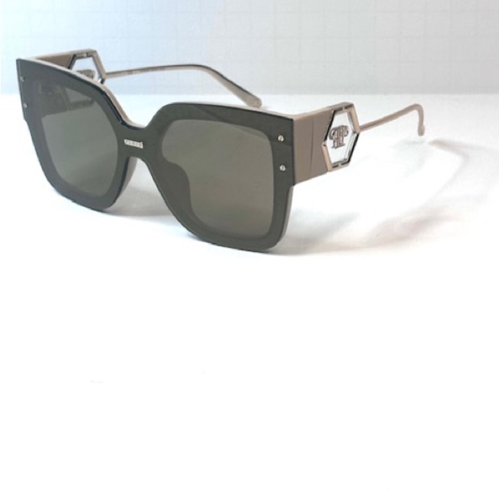 Philipp Plein Rose Venus SPP041 COL 6CTG Titanium Sunglasses New Authentic